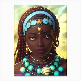 African Girl, Congo Luba tribal Canvas Print