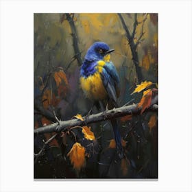 Bluebird In Autumn Canvas Print