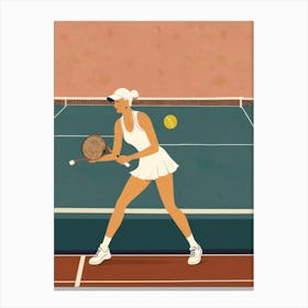 Illustration Of A Tennis Player Canvas Print