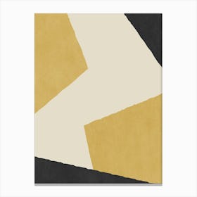 Minimalist Abstract Graphic Edge - Yellow Black Canvas Print