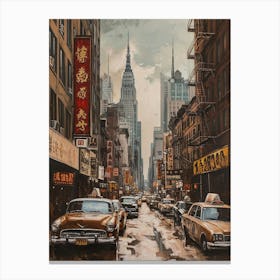New York China Town Cityscape Canvas Print