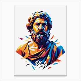 Plato 01 Portrait WPAP Pop Art Canvas Print