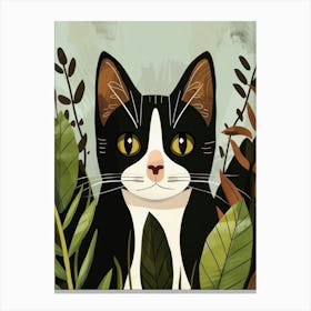 Black And White Cat 30 Canvas Print