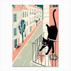 Cat On Balcony 1 Canvas Print