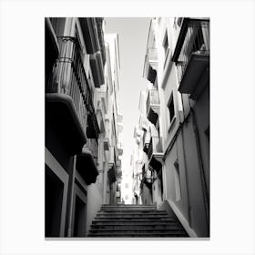 Cartagena, Spain, Black And White Old Photo 2 Canvas Print