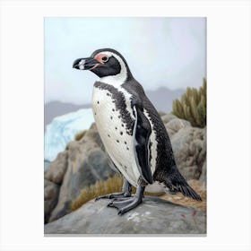 African Penguin Isabela Island Oil Painting 4 Canvas Print