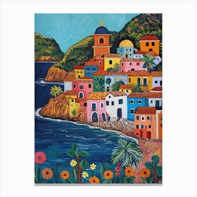 Kitsch Sicily Coastline 4 Canvas Print