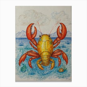 Crab In The Water Canvas Print