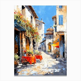 Street Scene In France Canvas Print