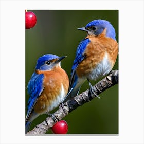 Eastern Bluebird-Reimagined 41 Canvas Print