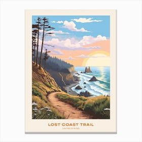 Lost Coast Trail Usa 1 Hike Poster Canvas Print