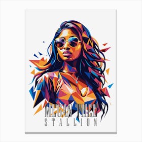 Megan Thee Stallion 02 Portrait Music Icon Style WPAP Pop Art Canvas Print