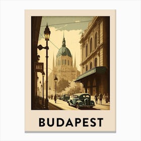 Budapest 4 Vintage Travel Poster Canvas Print