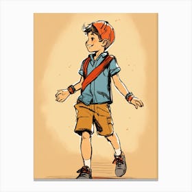 Boy With Backpack 1 Canvas Print