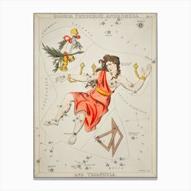 Sidney Hall’s (1831), Astronomical Chart Illustration Of Gloria Frederici, Andromeda 1 Canvas Print