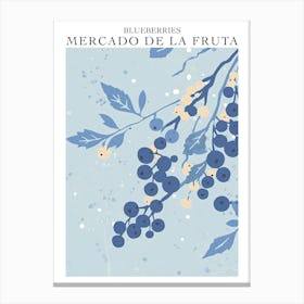 Mercado De La Fruta Blueberries Illustration 3 Poster Canvas Print