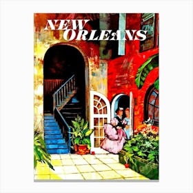 New Orleans, Vintage Travel Poster Canvas Print