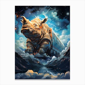 Rhino In The Sky Canvas Print