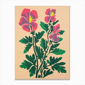 Cut Out Style Flower Art Aconitum 3 Canvas Print