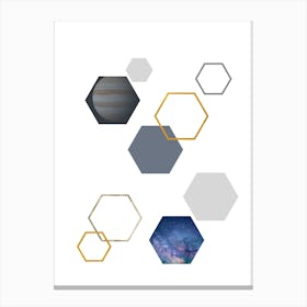 Hexagons In Space Canvas Print