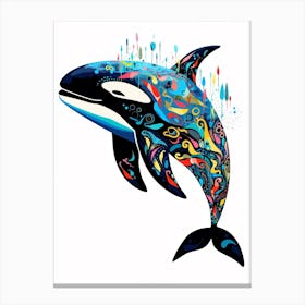 Orca Whale Pattern Canvas Print