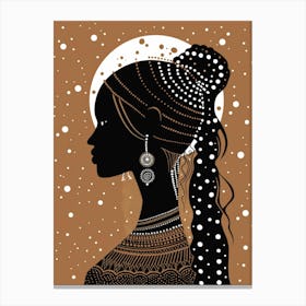 African Woman Silhouette 5 Canvas Print