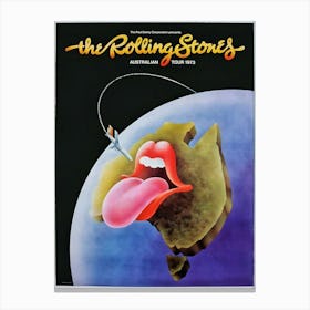 1973 Rolling Stones Australian Tour Poster Canvas Print