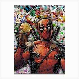 Pop Art Deadpool Bitcoin Canvas Print