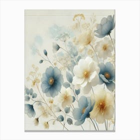 Dry Bouquet Blue Flowers Canvas Print