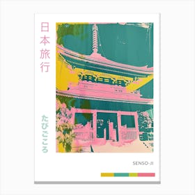 Senso Ji In Tokyo Duotone Silkscreen Poster 3 Canvas Print