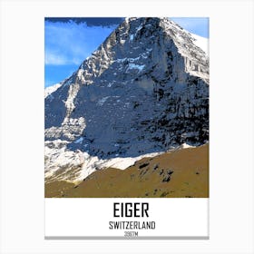 Eiger, Mountain, Alps, Art, Nature, Wall Print Canvas Print