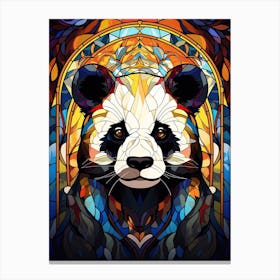 Panda Art In Stained Glass Art Style 2 Canvas Print