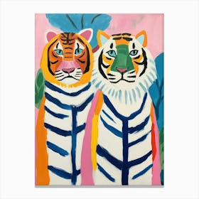Colourful Kids Animal Art Bengal Tiger 1 Canvas Print