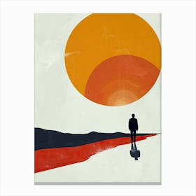 Man Walking In The Desert, Boho Canvas Print