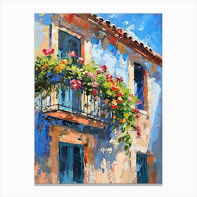 Balcony Painting In Barcelona 6 Canvas Print