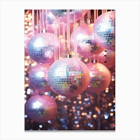 Disco Balls, Pink Colors, Trendy, Preppy Aesthetic Canvas Print