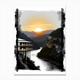 Sunset Over The River 10 Canvas Print