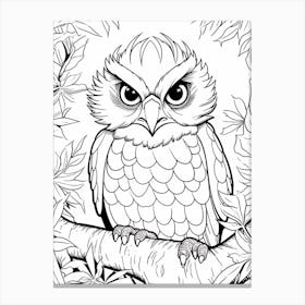 Line Art Jungle Animal Harpy Eagle 1 Canvas Print
