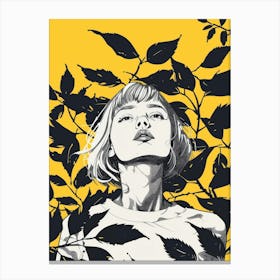 Girl With Leaves 8 Canvas Print