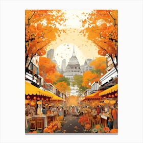 Bangkok In Autumn Fall Travel Art 2 Canvas Print