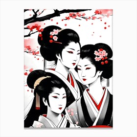 Three Geishas Canvas Print