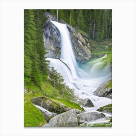 Krimml Waterfalls, Austria Nat Viga Style Canvas Print
