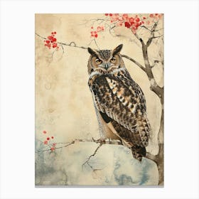 Verreauxs Eagle Owl Japanese Painting 4 Canvas Print