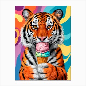 Ice Cream Tiger Canvas Print