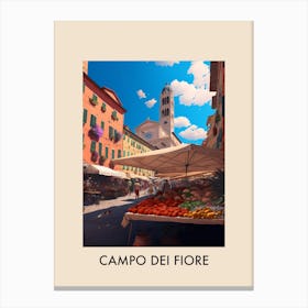 Rome Campo Dei Fiore Italy Vintage Travel Poster Canvas Print