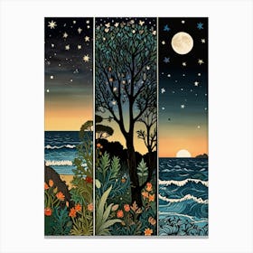 William Morris Three Trees At Night Canvas Print