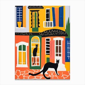 Cat In The House Matisse Style Canvas Print