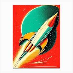 Space Vintage Sketch Space Canvas Print