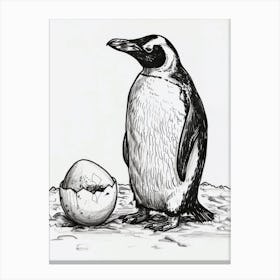 Emperor Penguin Hatching From An Egg 2 Canvas Print
