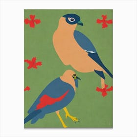 Eurasian Sparrowhawk Midcentury Illustration Bird Canvas Print